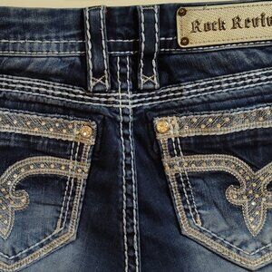 Rock Revival sz 26 "Sherry" Crystal Rhinestone Style E8439MB8R Embellished Jeans